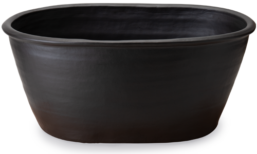 w1300 オーバル磁器バスタブ K2黒の正面の商品写真
